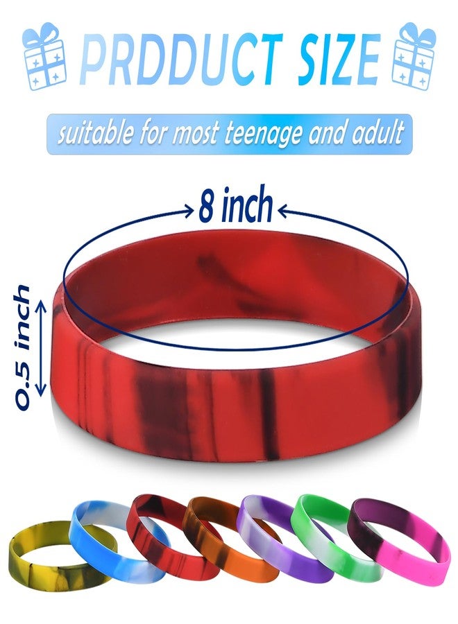 CYCLUSIVE 100 Pieces Silicone Wristbands Solid Blank Bracelets Sports Colored Rubber Bracelets Adult Sports Party Gifts (Rich colors) - Image 3