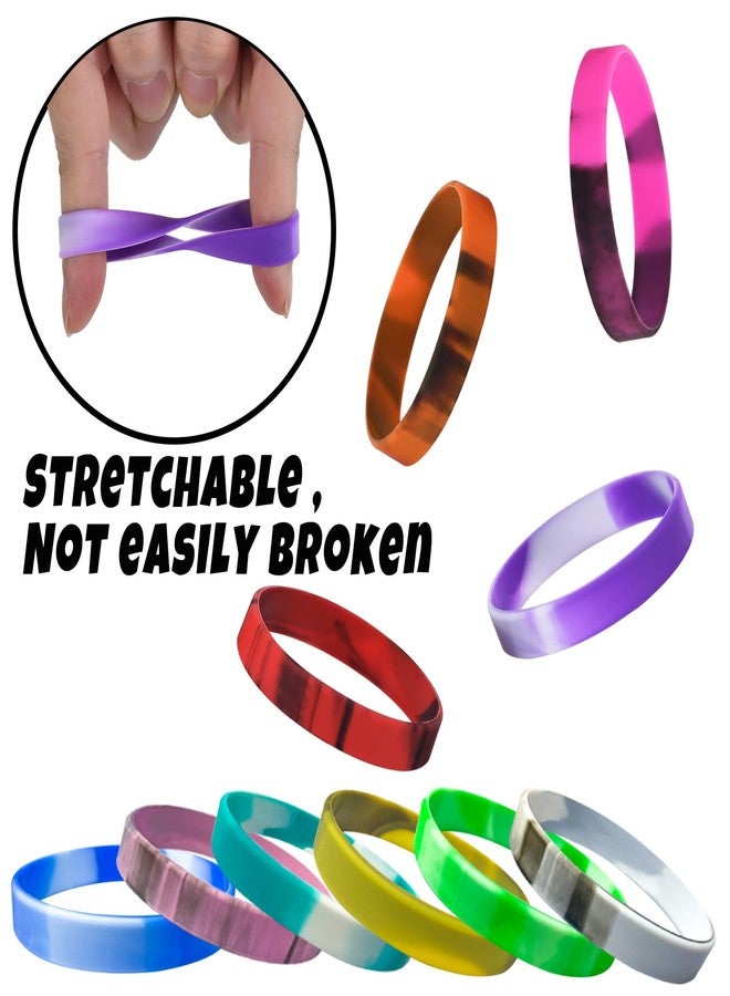 CYCLUSIVE 100 Pieces Silicone Wristbands Solid Blank Bracelets Sports Colored Rubber Bracelets Adult Sports Party Gifts (Rich colors) - Image 4