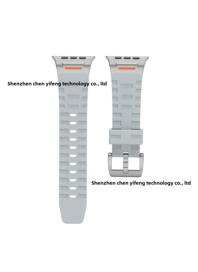 Generic Popular Apple Watch Strap Suitable For IWatch S10 Watch Strap Ultra1/2 Silicone Strap-Color:38/40/41mm-cloud Gray  - Image 1