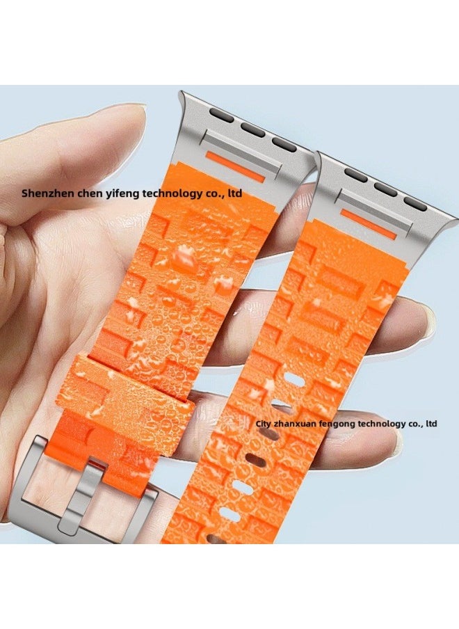 Generic Popular Apple Watch Strap Suitable For IWatch S10 Watch Strap Ultra1/2 Silicone Strap-Color:38/40/41mm-cloud Gray  - Image 3