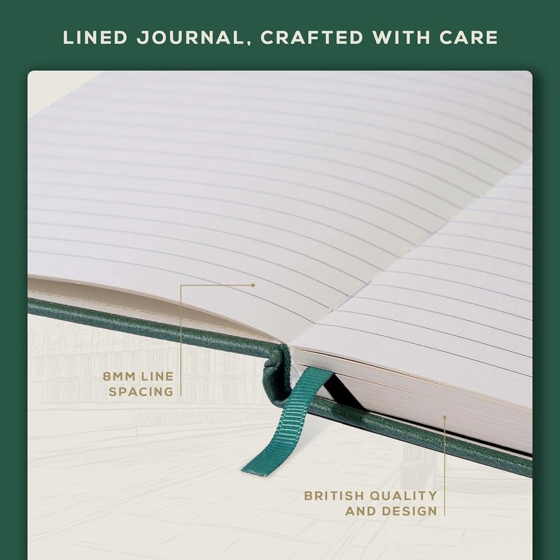 Beechmore Books Lined Journal Notebook, 5.8 x 8.3 inch, A5 160 Lined Pages, Hardcover Leather Journals for Women, Men, Writing and Notebooks for Work - 120 GSM Thick Paper, Gifts Box Included - Image 5