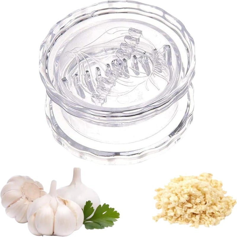Turutu Transparent Manual Garlic Twist, Multi-Functional Mincer & Grinder for Garlic, Onion, Ginger, Herbs, Nuts, Impact Resistant Kitchen Gadget & Home Accessory - Image 1
