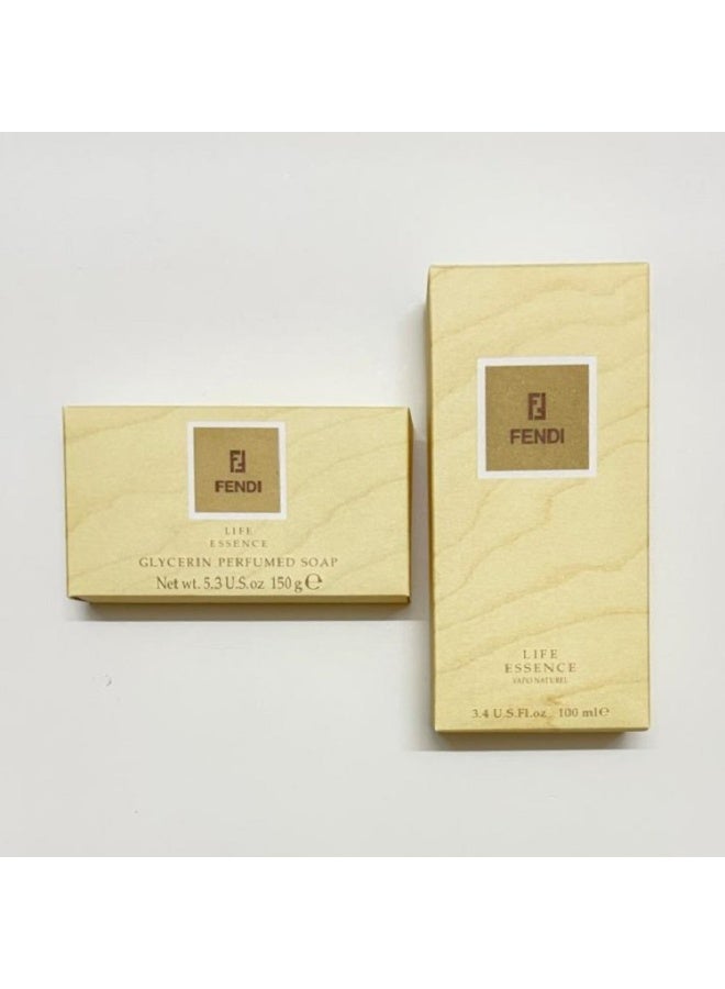 فيندي طقم هدايا فندي لايف إيسنس أو دو تواليت 100 مل + صابون 150 جرام مجموعة أصلية نادرة - Image 4