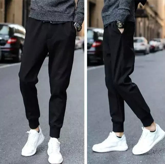 2024 Mens Slim Denim Jeans Lightweight Summer Trendy Black Cropped Pants 