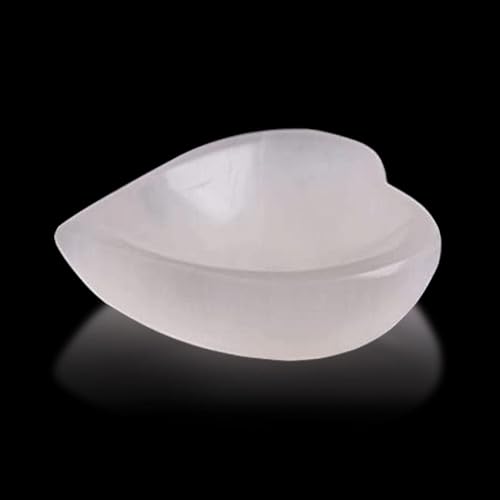 Himalayan Glow Natural Selenite Bowl Heart Shape Selenite Crystal - 10 cm for Reiki Healing Meditation & Decoration, Idle for Gift, Home, Office, White - Image 1