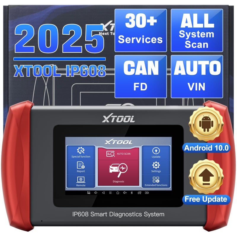 XTOOL XTOOL IP608 Full System OBD2 Scanner Diagnostic Tool Code Reader for Cars and Trucks with 30 Services EPBSASBMSThrottle RelearnABS Bleeding CAN FD Lifetime Free Update