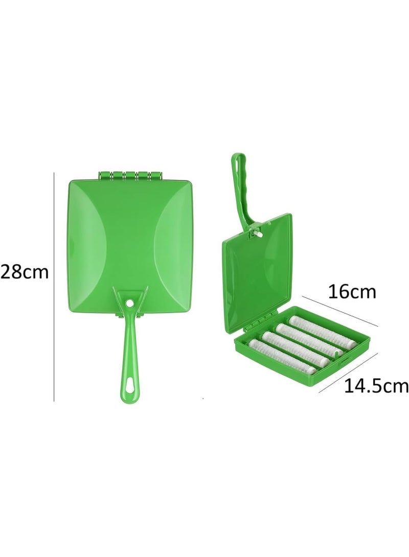 فرشاة تنظيف السجاد المحمولة باليد ذات الأربع بكرات، وخفيفة الوزن، وأداة تنظيف فتات السجاد (قد يختلف اللون) - Image 3