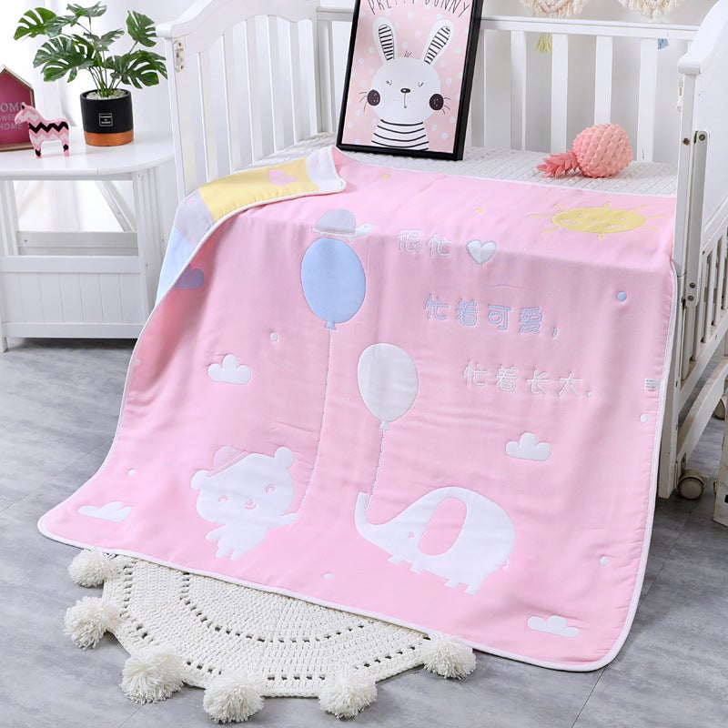 8-Layer Cotton Gauze Baby Bath Towel & Swaddle Blanket - Thickened for Autumn/Winter, Ideal for Air Conditioning and Kindergarten Naptime