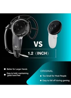 Generic Meta Quest 3 VR Accessory: Extended Handle Controller Grip Cover - Anti-Collision Extension Protector with Adjustable Straps, Easy Battery Replacement - Compatible with Oculus Quest 3 (Black)  - Image 2