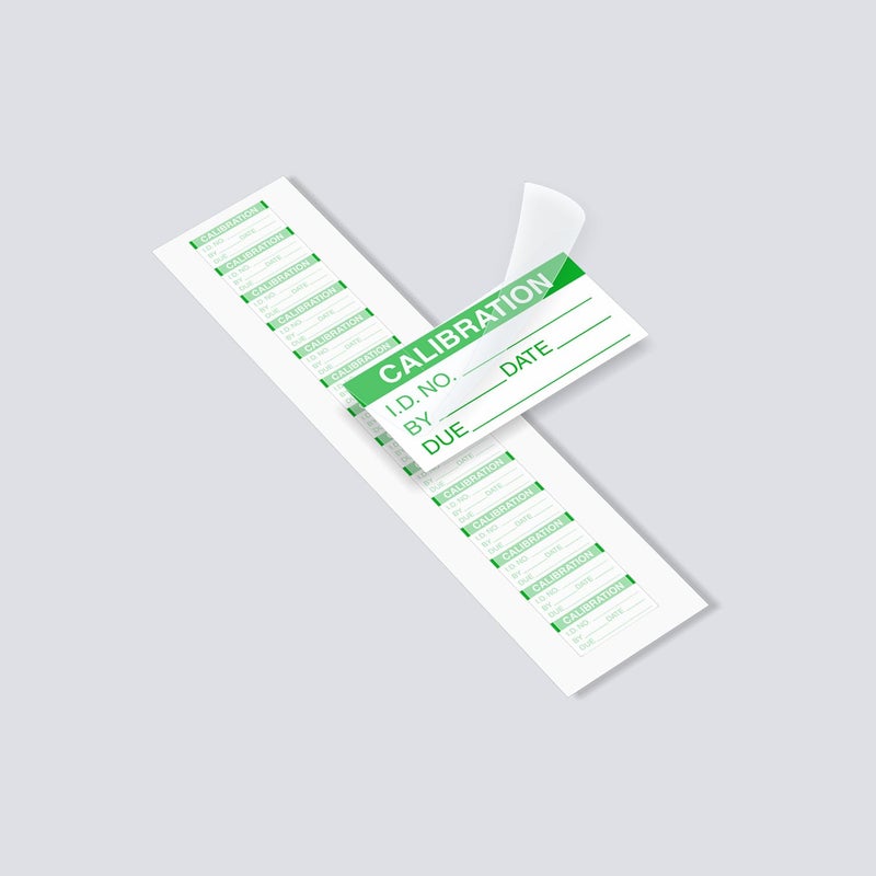 SmartSign Mini SelfLaminating Calibration Labels Pack of 210 Polyester with Clear Flap 05 x 1 inch Protect Your Writing Screen Printed Green and White Made in USA - Image 2