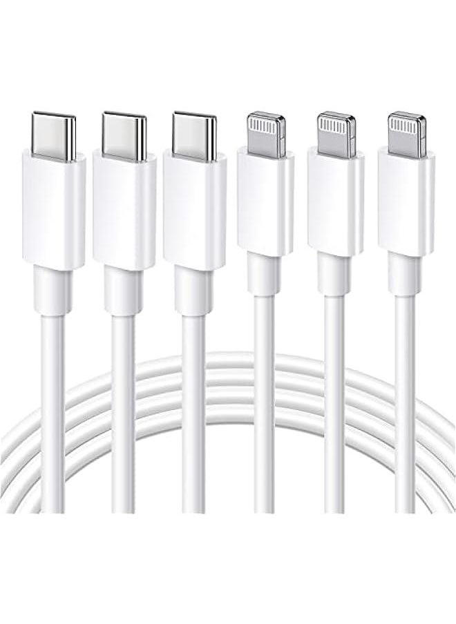 Generic - 【MFi Certified】USB C to Lightning Data Cable 3 Pack 6ft iPhone Fast Charger Data Cable Type C Charging Cable Compatible with iPhone 14 13 13 Pro Max 12 12 Pro Max 11 XS XR X 8 iPad, White - Image 1