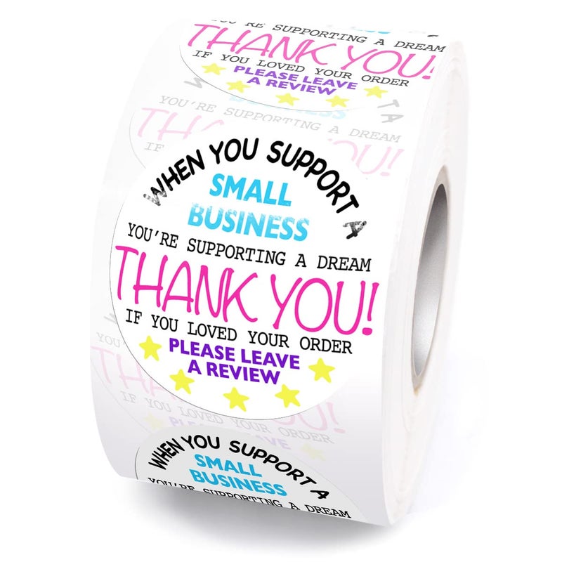 Littlefa 17 Please Leave a Review with Colour Design StickersThank You StickersBakeries StickerSmall Business StickerGift Bags Packaging 500 PCS