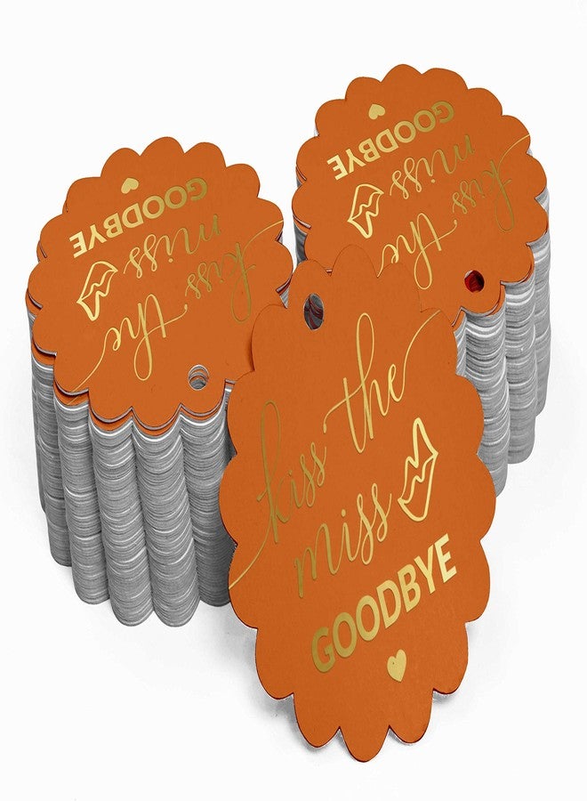 Inkdotpot Kiss The Miss Goodbye Bridal Shower Bottle Tag Gold Foil Favor Hang Tags Pack of 100 - Image 2