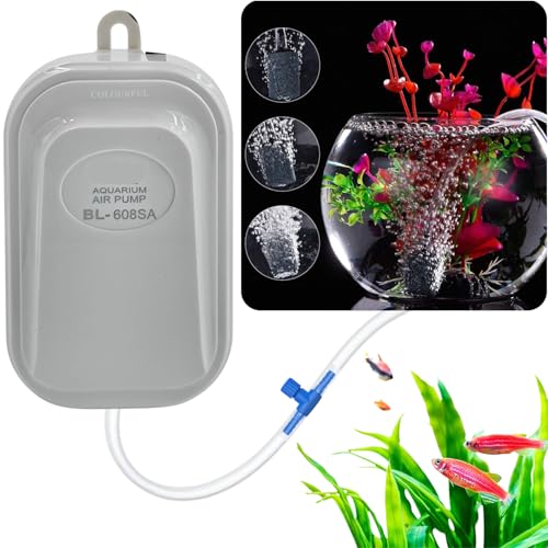 COLOURFUL - Silent with Oxygen Air Pump for Aquarium, Super noiseless air Pump with Single air outlets for Fish Tank | Suitable UP to 300L | BL-608SA (1 Way, Combo-2) - Image 1