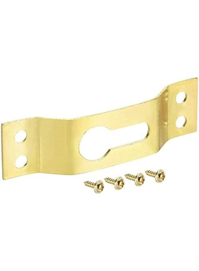 Golden Keyhole Hanging Plates 64mm x 20mm with Screws 30 Pcs Picture Frame Hook - Image 2