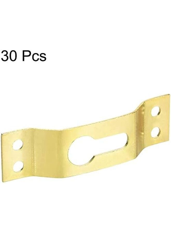 Golden Keyhole Hanging Plates 64mm x 20mm with Screws 30 Pcs Picture Frame Hook - Image 4