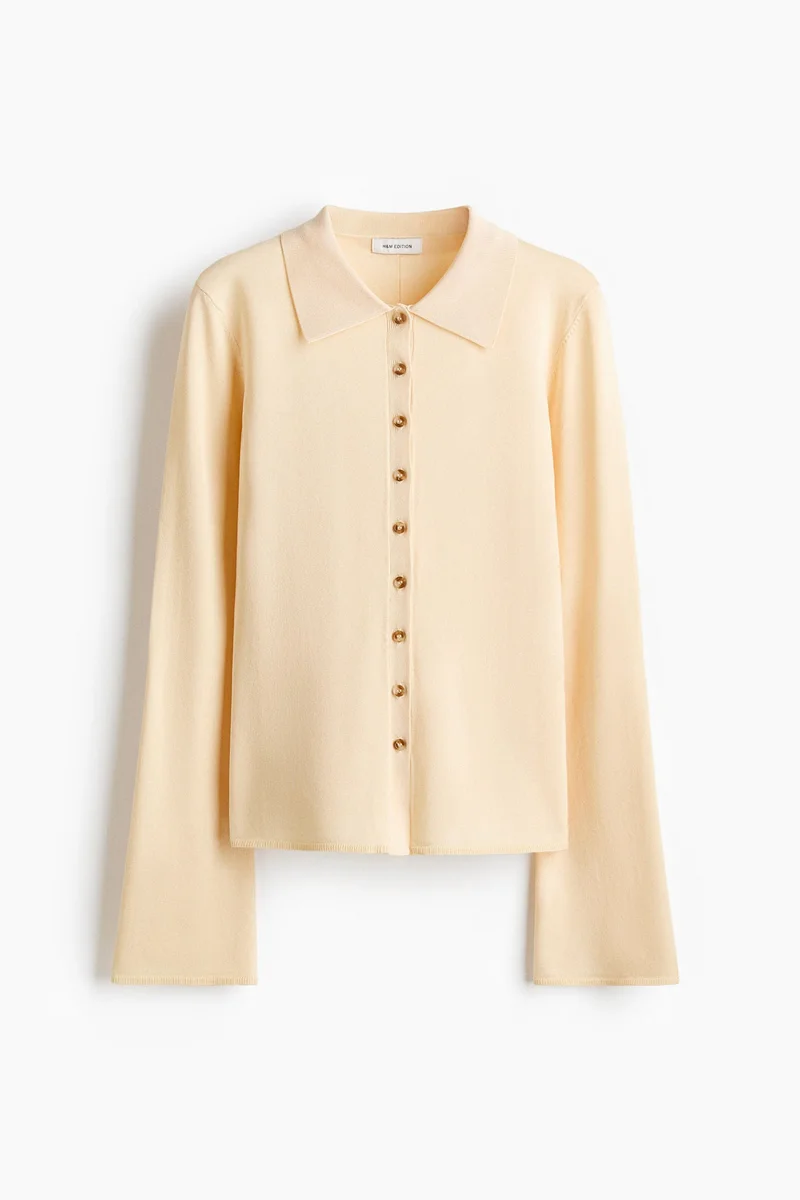 H&M Fine-knit button-front top