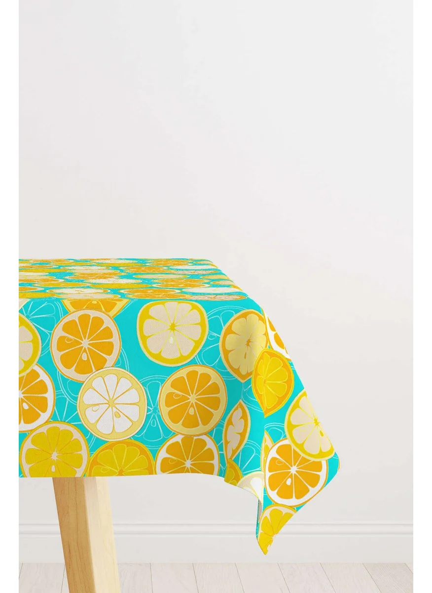 كانغو هوم Yellow Green Lemon Patterned Digital Printed Tablecloth OYTYK919-MS