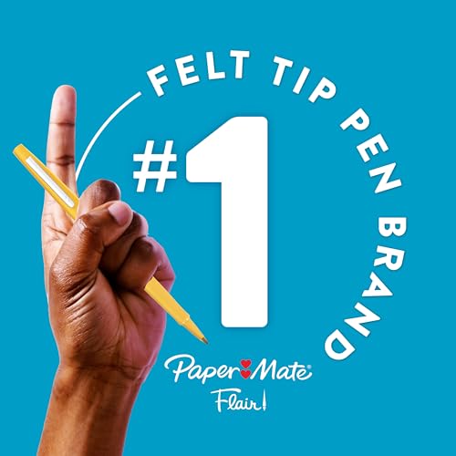 Paper Mate Flair Felt Tip Pens, Medium Point (0.7mm), Vivid Purple, 12 Count - For Teachers, Students, Classroom Use, Note-Taking, Arts & Crafts - Image 5