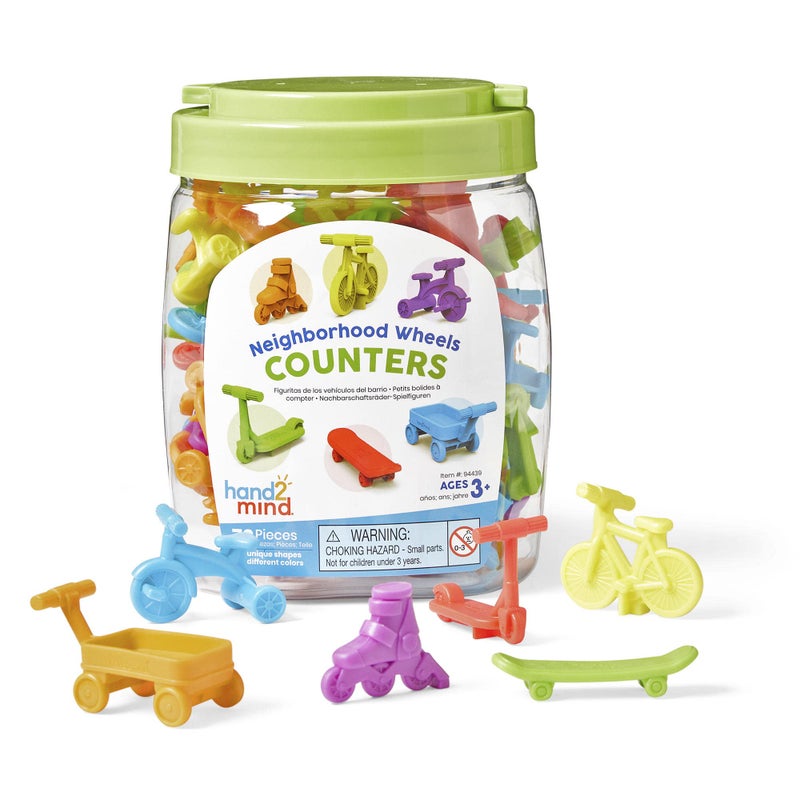 hand2mind hand2mind Neighborhood Wheels Counters, Counters for Kids Math, Counting Toys, Color Sorting Toys, Transportation Toys, Math Manipulatives Kindergarten, Montessori Math Materials, Easter Egg Fillers  - Image 1