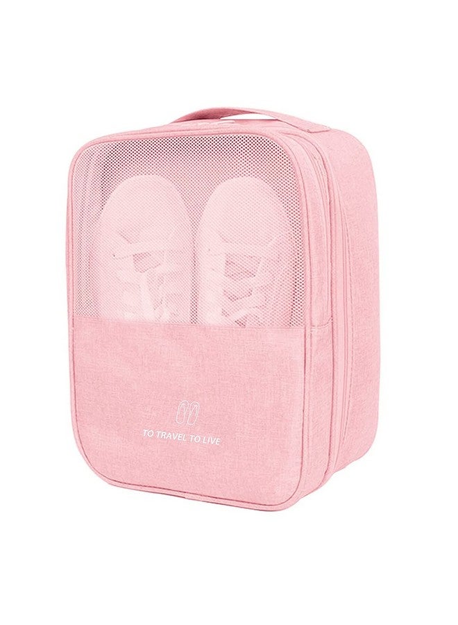 CINLITEK Shoe Bag,Travel Shoe Bag Waterproof Portable Organizer Storage Shoe Pouch Holds 3 Pair of Shoes, PINK, No - Image 1