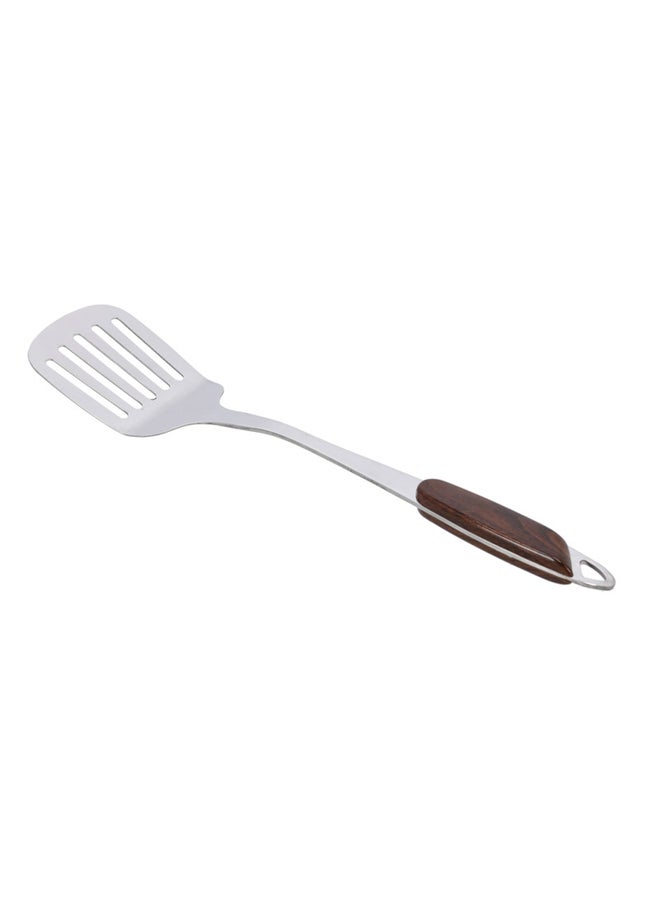 Royalford Stainless Steel Slotted Turner Silver/Brown 35.8x7.8cm - Image 3