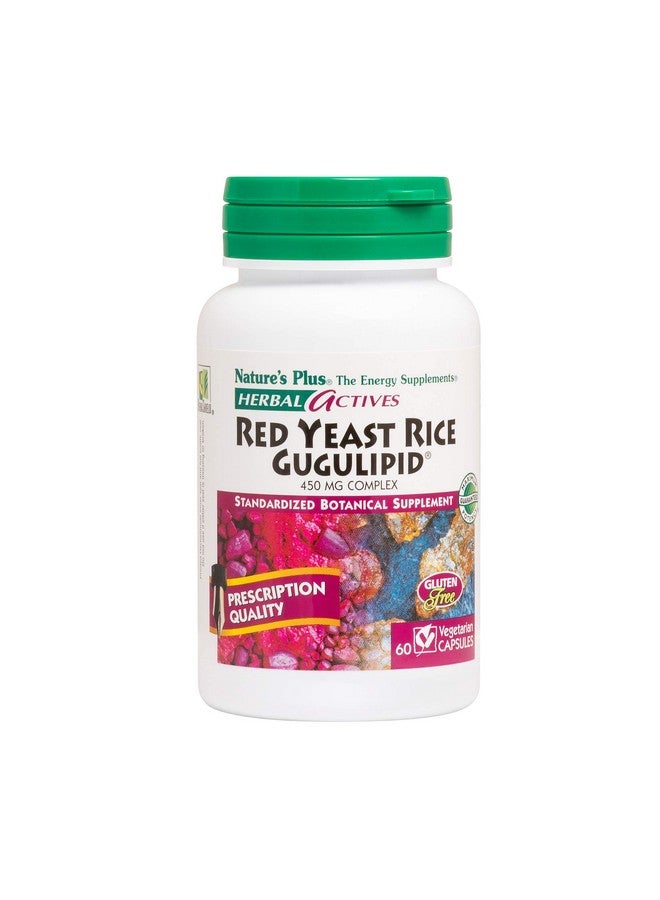 Nature's Plus Naturesplus Red Yeast Rice Gugulipid Complex 450 Mg 60 Vegan Capsules Prescription Quality Herbal Supplement Cholesterol Support Vegetarian Gluten Free 60 Servings - Image 1