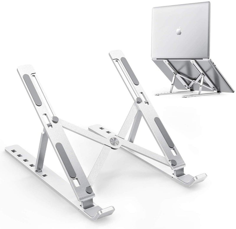 KESHAVAM Adjustable Laptop Stand MultiAngle Ergonomic Notebook Riser Portable Aluminum Laptop Holder for Desk Foldable Computer Stand for MacBook Dell HP Gaming Workstations