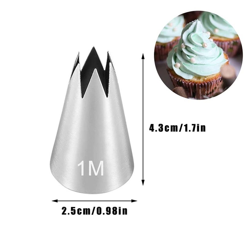 jaexest Icing Piping Tip Set,3 Large Decorating Tips Stainless Steel,DIY Cream Rose Flower Piping Tips,Cupcake Pastry Tips for Cake Decorating(1M 2D 2F) - Image 2