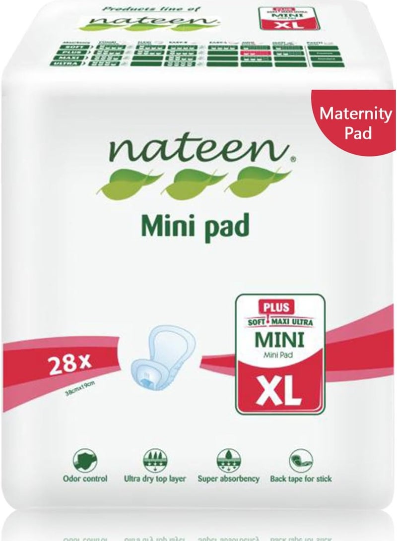 nateen Premium Maternity Pad For Post Pregnancy Bleeding , Super  Absorbent Ultra Softness For Skin- Size Xl ,56 Pcs - Image 1