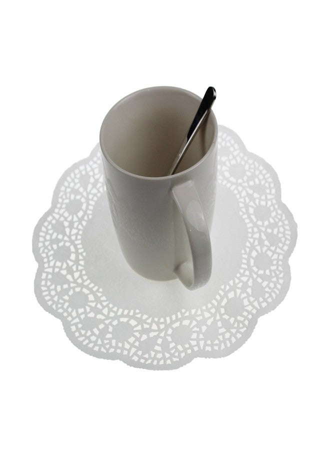 LJY 120 Pieces White Lace Round Paper Doilies Cake Packaging Pads Wedding Tableware Decoration (9.5 Inch) - Image 3