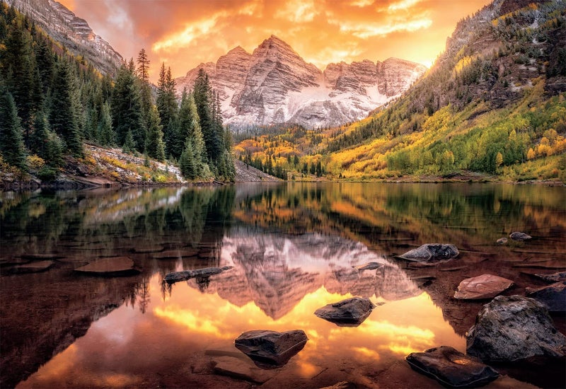 Buffalo Games - Joshua Snow - Maroon Lake Reflections - 2000 Piece Jigsaw Puzzle for Adults Challenging Puzzle Perfect for Game Nights - Finished Size is 38.50 x 26.50 - Image 1