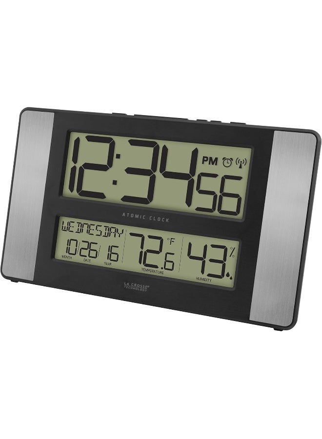 La Crosse Technology 5131417HALINT Atomic Clock with Temperature  Humidity 1110 L x 114 W x 661 H GreyBlack - Image 3
