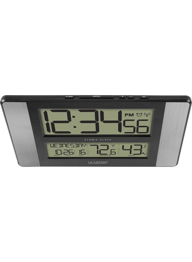La Crosse Technology 5131417HALINT Atomic Clock with Temperature  Humidity 1110 L x 114 W x 661 H GreyBlack - Image 4