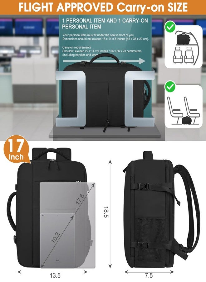 Capolo Travel Backpack for Women Men Waterproof Laptop Backpack Airlines Approved Carry On Backpack Bag Computer Bookbag for Business, Work, Traveling Fits 17 Inch Laptop(Black Zipper) - Image 5