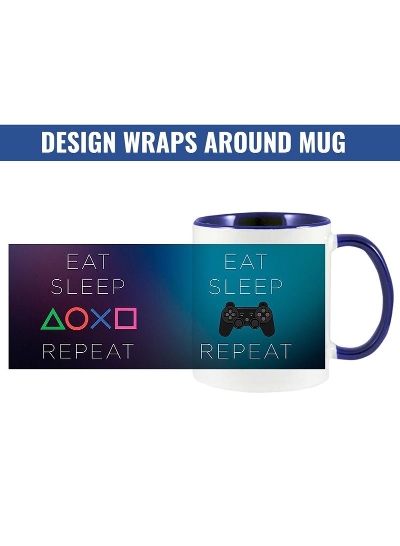 Eat Sleep Game Repeat Printed Coffee Mug 325 Ml