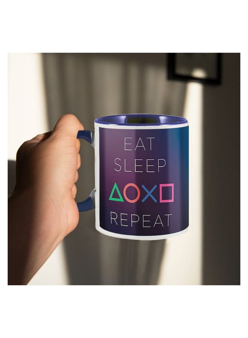 Eat Sleep Game Repeat Printed Coffee Mug 325 Ml