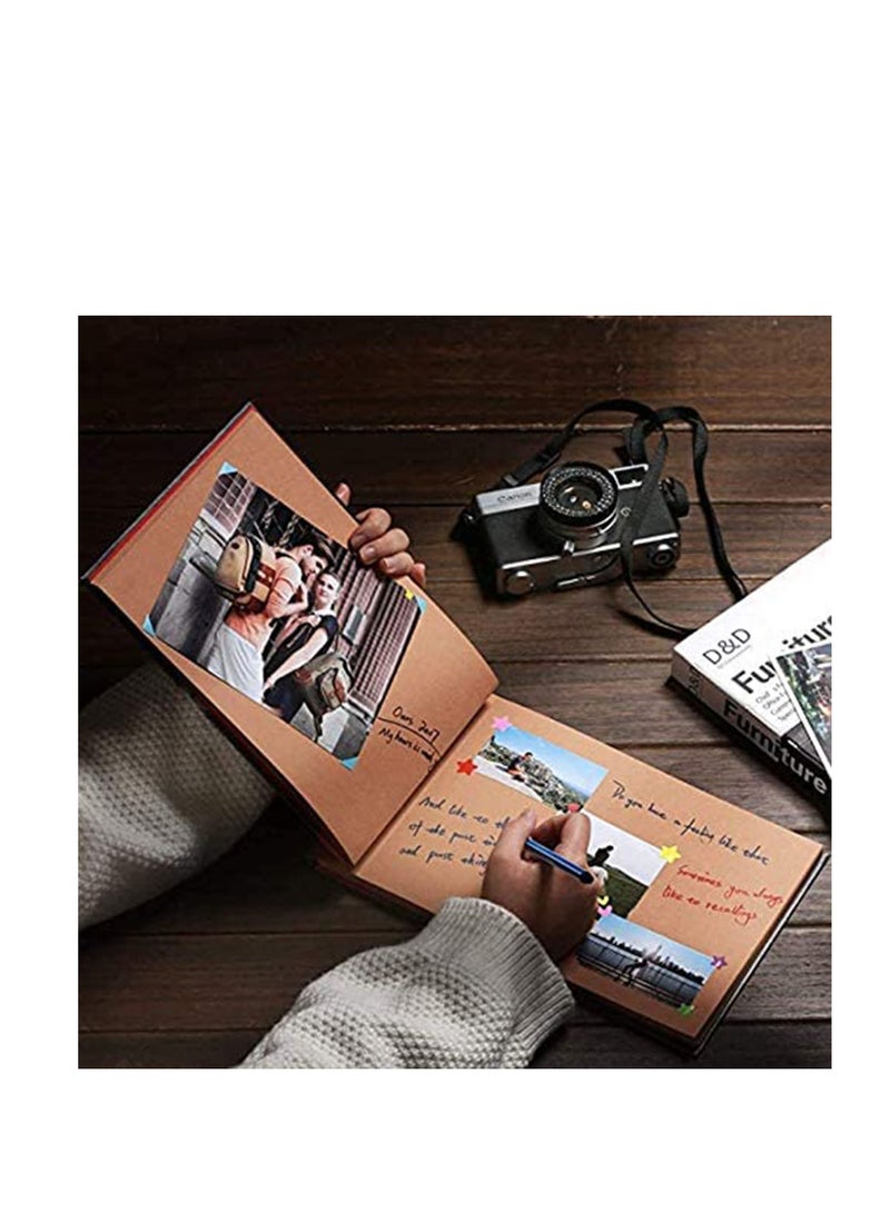 KASTWAVE Photo Album Scrapbook, Our Adventure Book, Anniversary Gift for Couple, Faux Suede Hard Cover with Embossed Letter Cover Retro Photo Album - Image 3