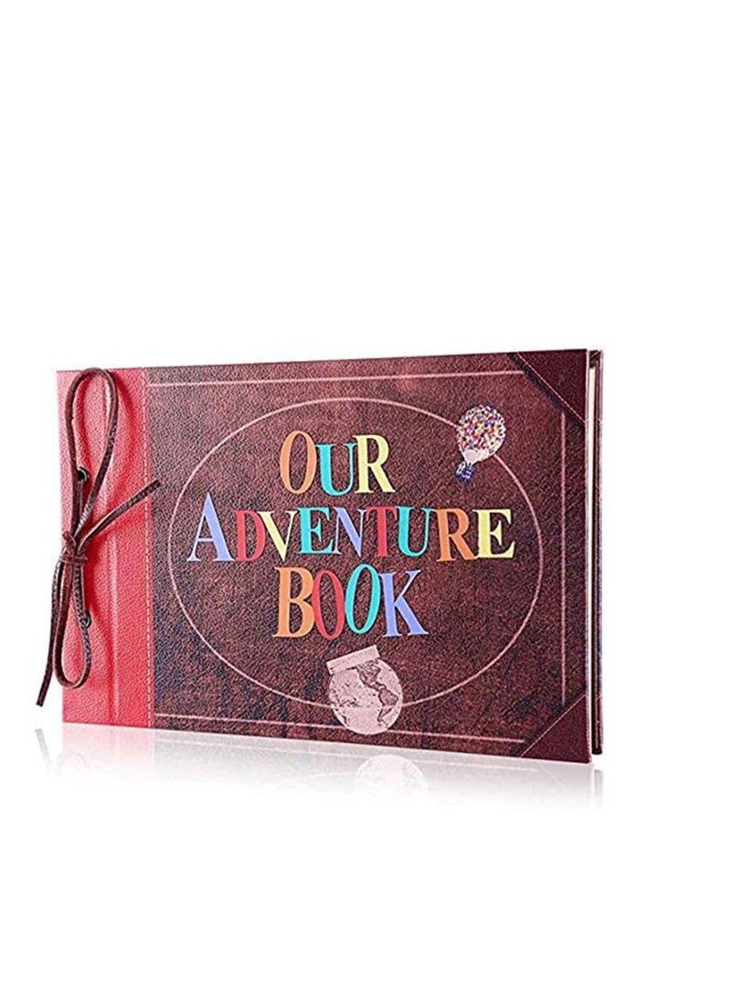 KASTWAVE Photo Album Scrapbook, Our Adventure Book, Anniversary Gift for Couple, Faux Suede Hard Cover with Embossed Letter Cover Retro Photo Album - Image 1