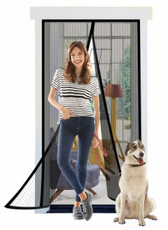 KASTWAVE Magnetic Screen Door Curtain Automatic Closing Fly Insect Bug Net Mesh Self Sealing Heavy Duty Hands Free Partition Keeps Bugs Out Black  - Image 1