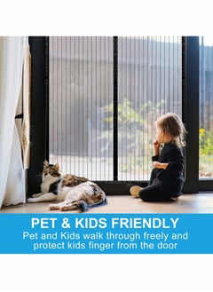 KASTWAVE Magnetic Screen Door Curtain Automatic Closing Fly Insect Bug Net Mesh Self Sealing Heavy Duty Hands Free Partition Keeps Bugs Out Black  - Image 3