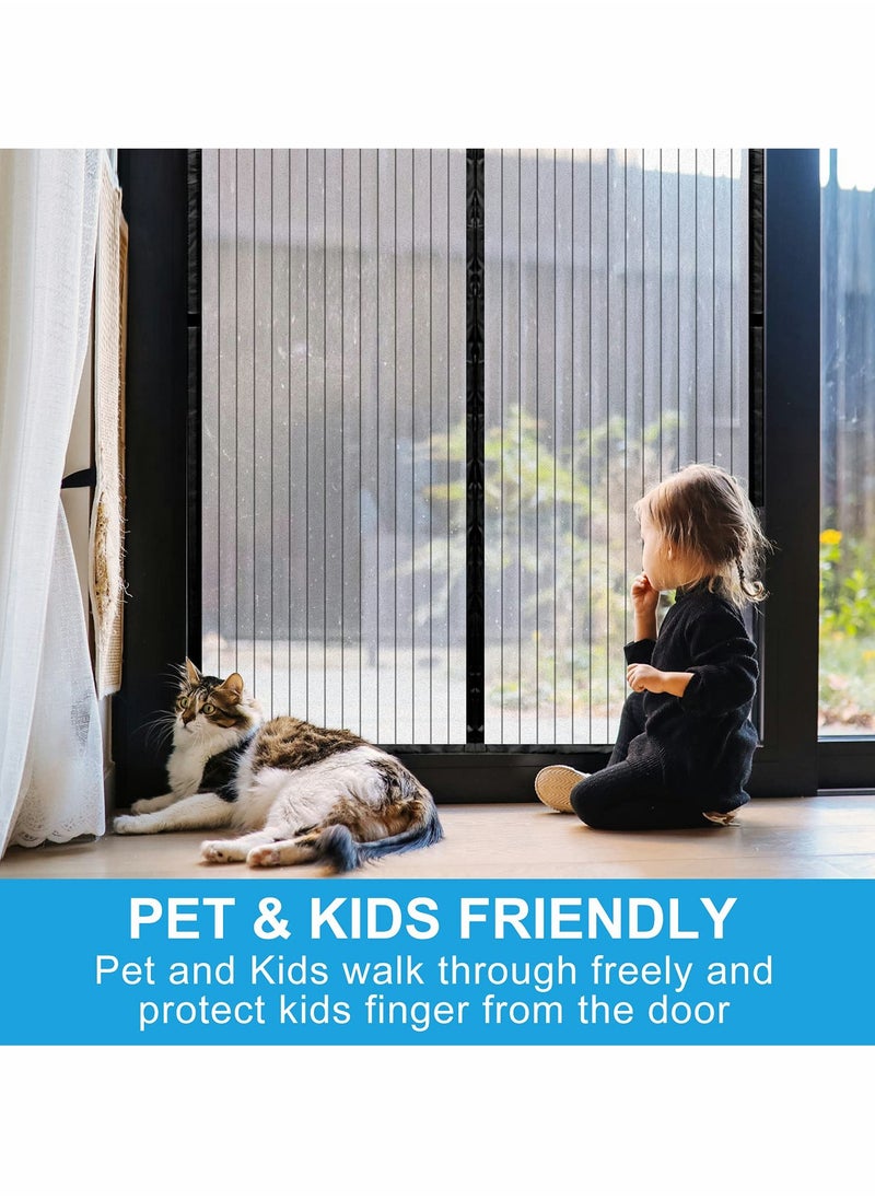 KASTWAVE - Magnetic Screen Door Curtain Automatic Closing Fly Insect Bug Net Mesh Self Sealing Heavy Duty Hands Free Partition Keeps Bugs Out Black - Image 1