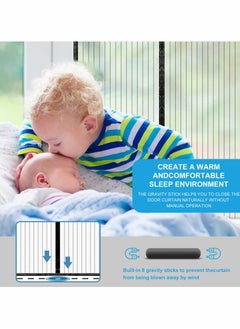KASTWAVE Magnetic Screen Door Curtain Automatic Closing Fly Insect Bug Net Mesh Self Sealing Heavy Duty Hands Free Partition Keeps Bugs Out Black  - Image 4