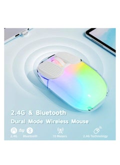 ARNOTEC I069PRO 2.4GHz Wireless Gaming Mouse,Portable Fully Transparent Mice,RGB Backlight Rechargeable Silent Mouse,3 Level Adjustable DPI,Cute Design Mice for Laptop/PC/Mac  - Image 2