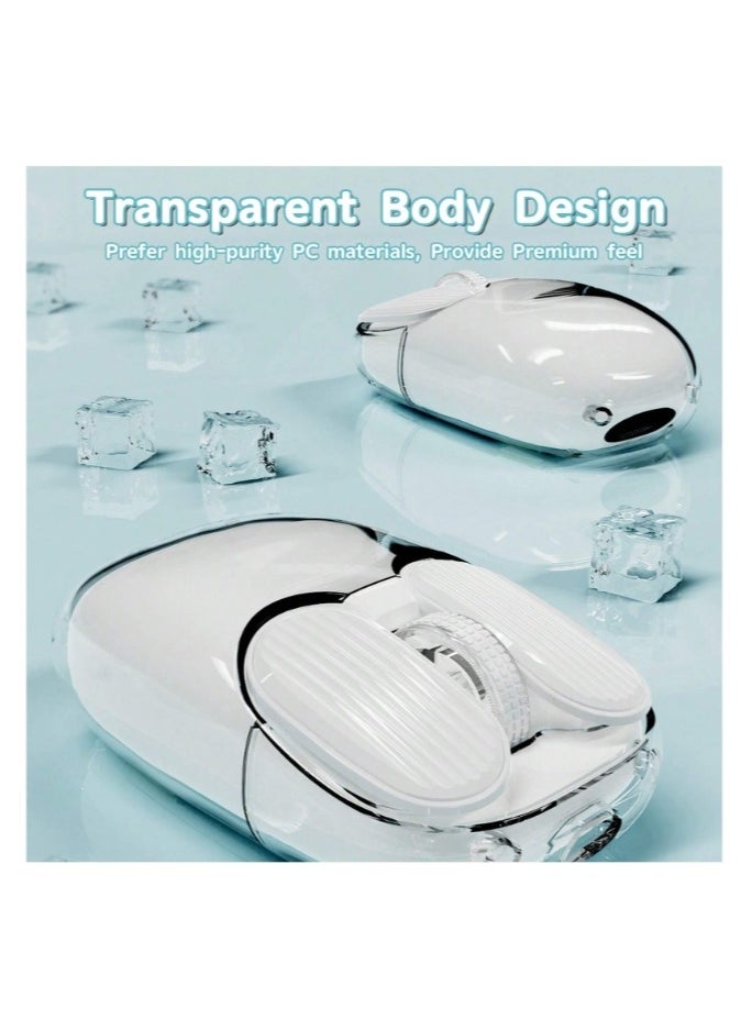 ARNOTEC I069PRO 2.4GHz Wireless Gaming Mouse,Portable Fully Transparent Mice,RGB Backlight Rechargeable Silent Mouse,3 Level Adjustable DPI,Cute Design Mice for Laptop/PC/Mac  - Image 4