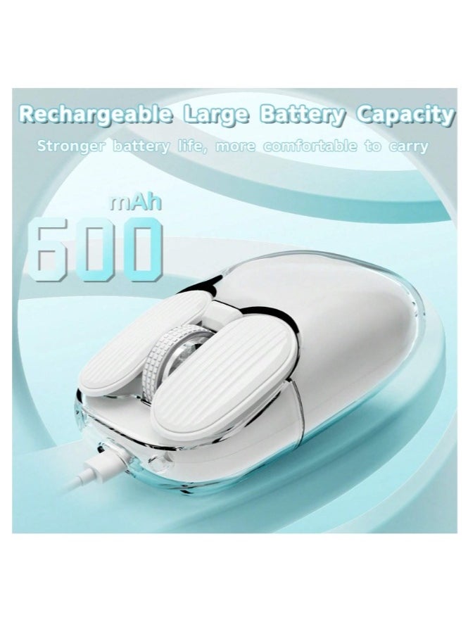 ARNOTEC I069PRO 2.4GHz Wireless Gaming Mouse,Portable Fully Transparent Mice,RGB Backlight Rechargeable Silent Mouse,3 Level Adjustable DPI,Cute Design Mice for Laptop/PC/Mac  - Image 5