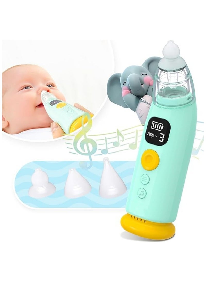NIBEMINENT Baby Nasal Aspirator, Electric Auto Snot Remover with LED Light & Music Rechargeable Nose Sucker for Snotty Kid/Nose/Children/Toddler, include 3 Tips and Tweezers. - Image 1