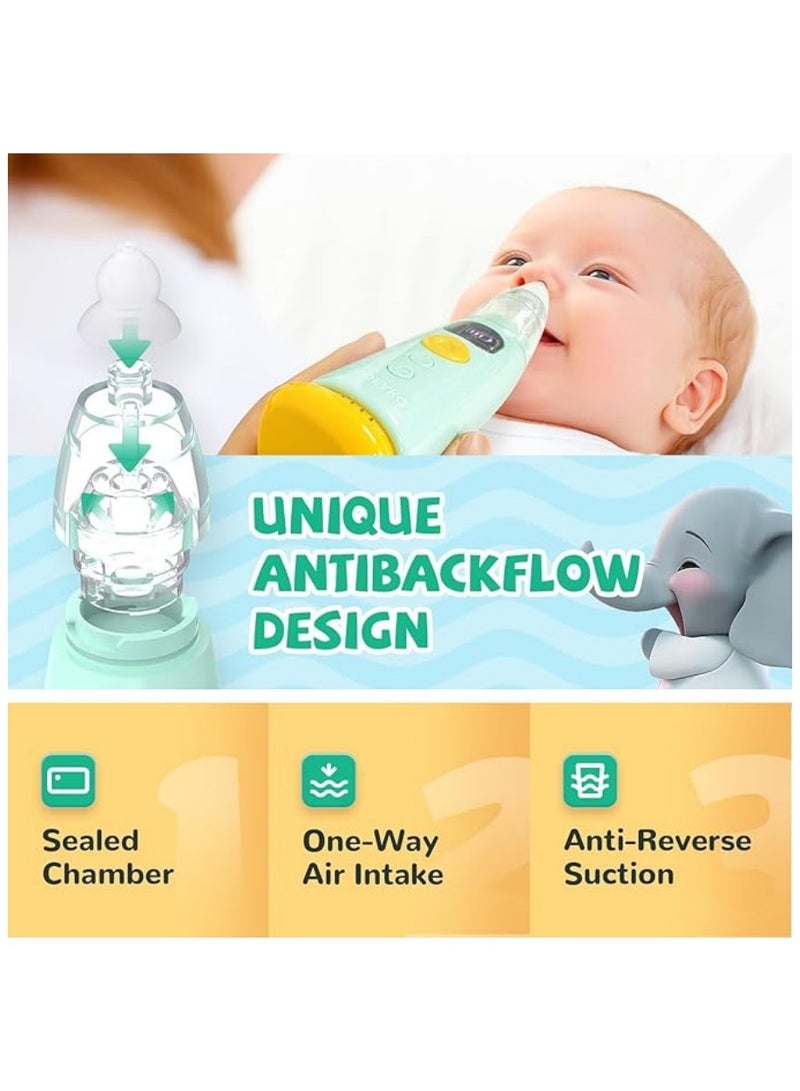 NIBEMINENT Baby Nasal Aspirator, Electric Auto Snot Remover with LED Light & Music Rechargeable Nose Sucker for Snotty Kid/Nose/Children/Toddler, include 3 Tips and Tweezers. - Image 3