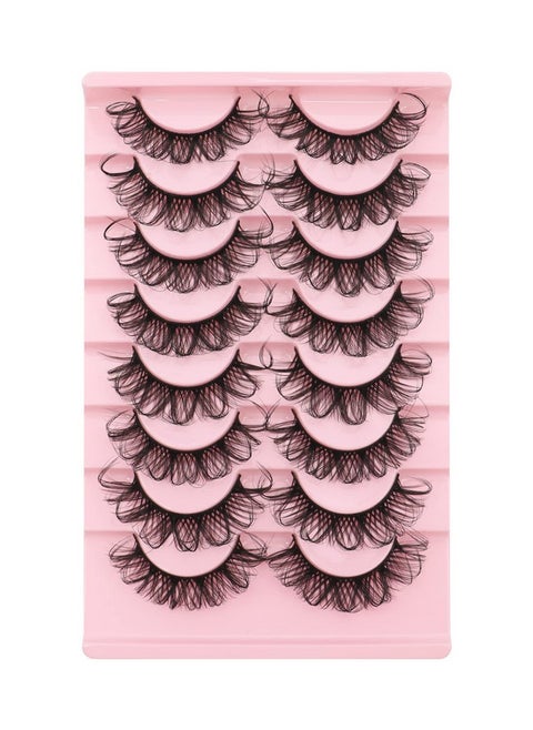 Eyelashes 20 22Mm Russian Strip Lashes That Look Like Extensions Dd Curl Dramatic False Eyelashes 8 Pairs Pack ; So Fluffy Lashes 02