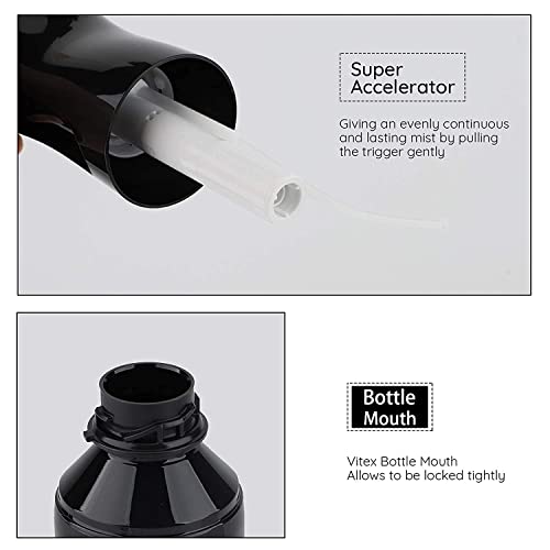 ZEPOLI 300ML Hair Spray Bottle Leak-Proof Reusable Mist Sprayer For Hair Styling, Salon, Home, Travel, Skincare, Plant Watering, Ironing, and Cleaning (BLACK) - Image 4